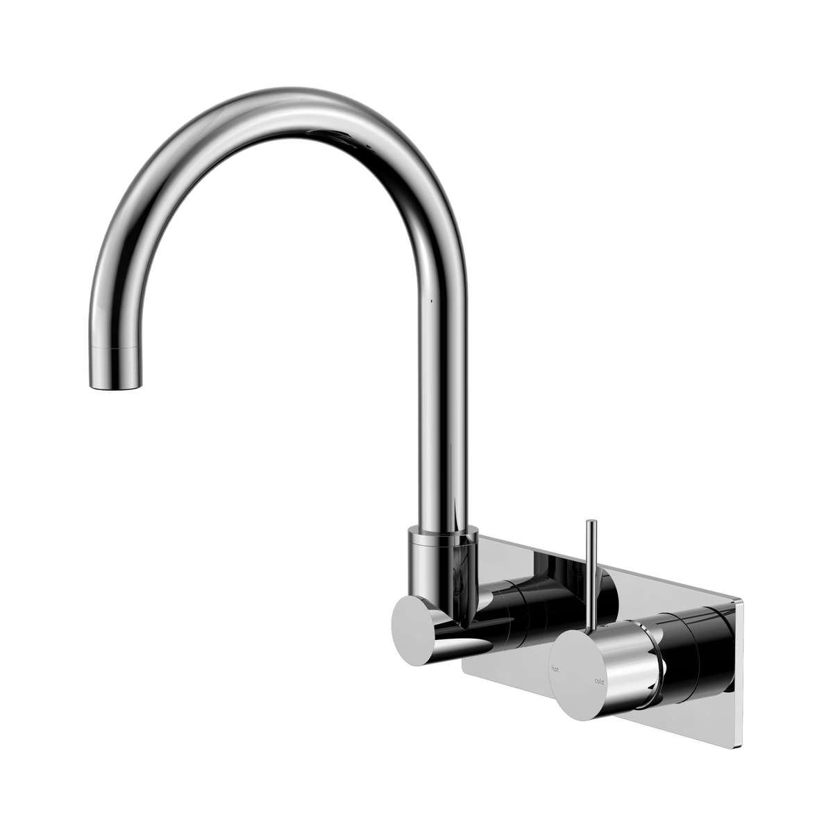 Mecca Wall Basin/Bath Mixer Swivel Spout Handle Up Chrome