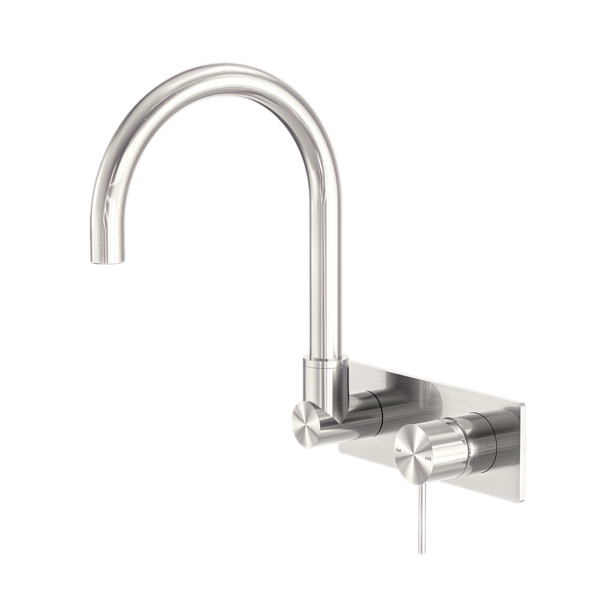 Mecca Wall Basin/Bath Mixer Swivel Spout Brushed Nickel