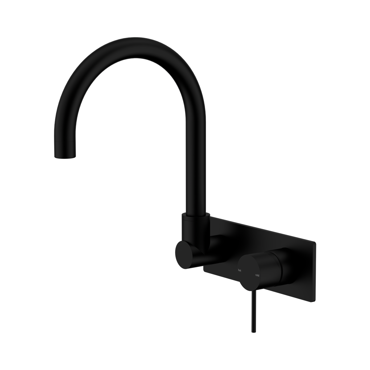 Mecca Wall Basin/Bath Mixer Swivel Spout Matte Black