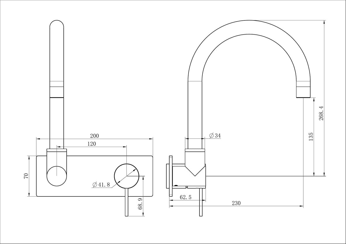 Mecca Wall Basin/Bath Mixer Swivel Spout Trim Kits Only - Reno Spares