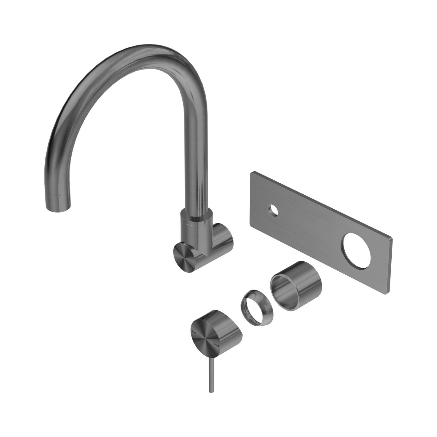 Mecca Wall Basin/Bath Mixer Swivel Spout Trim Kits Only Gun Metal
