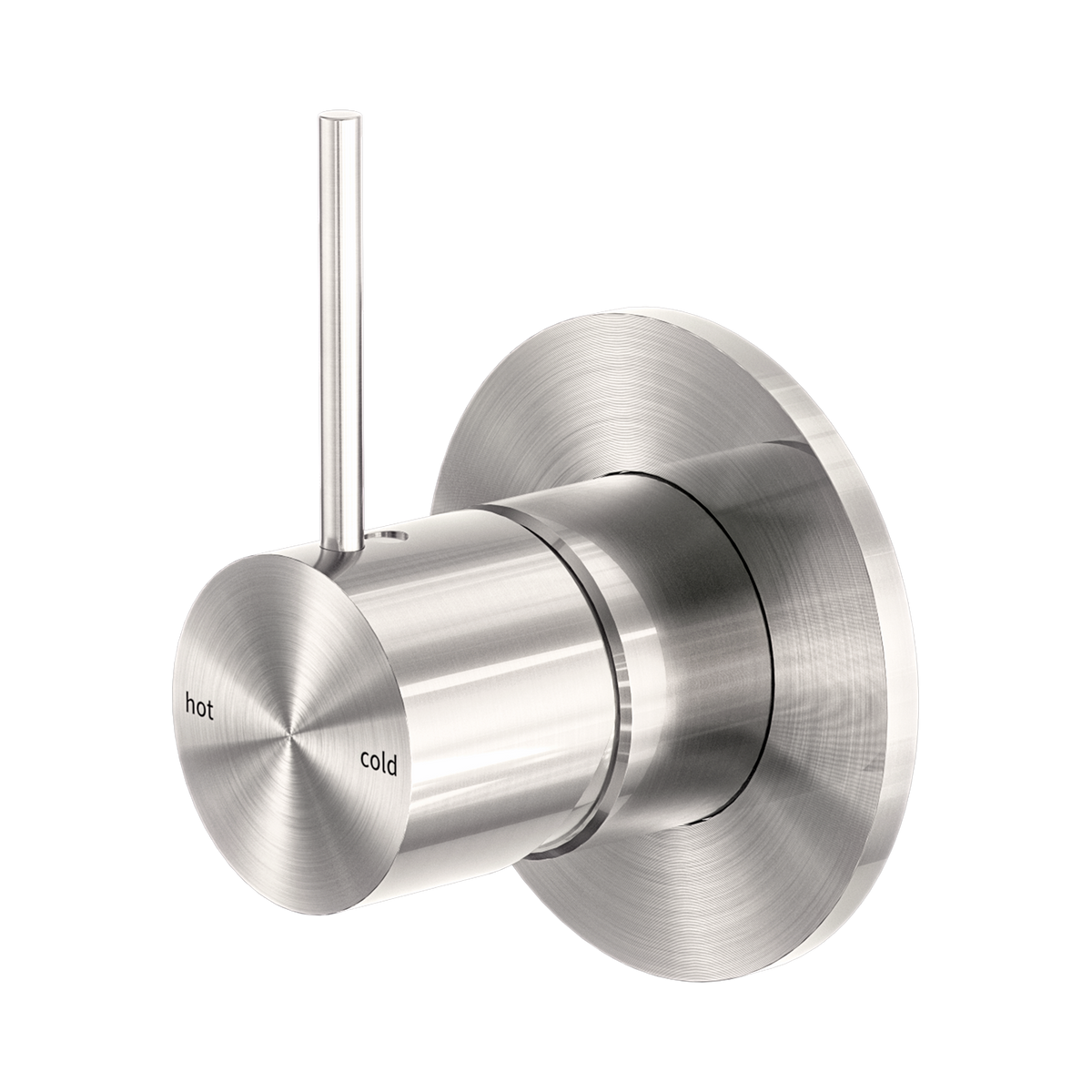 Mecca Shower Mixer Handle Up 80mm Plate Brushed Nickel