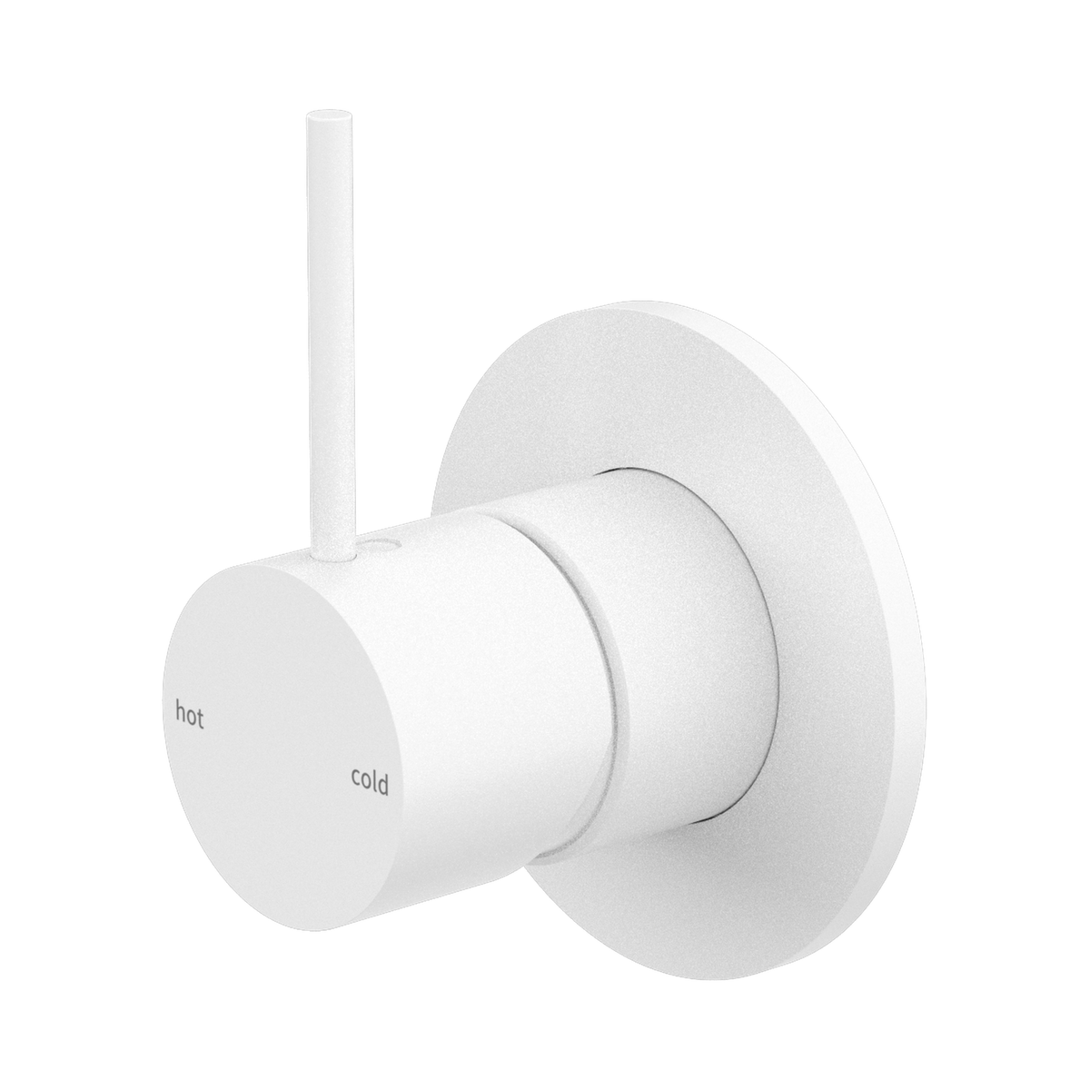 Mecca Shower Mixer Handle Up 80mm Plate Matte White