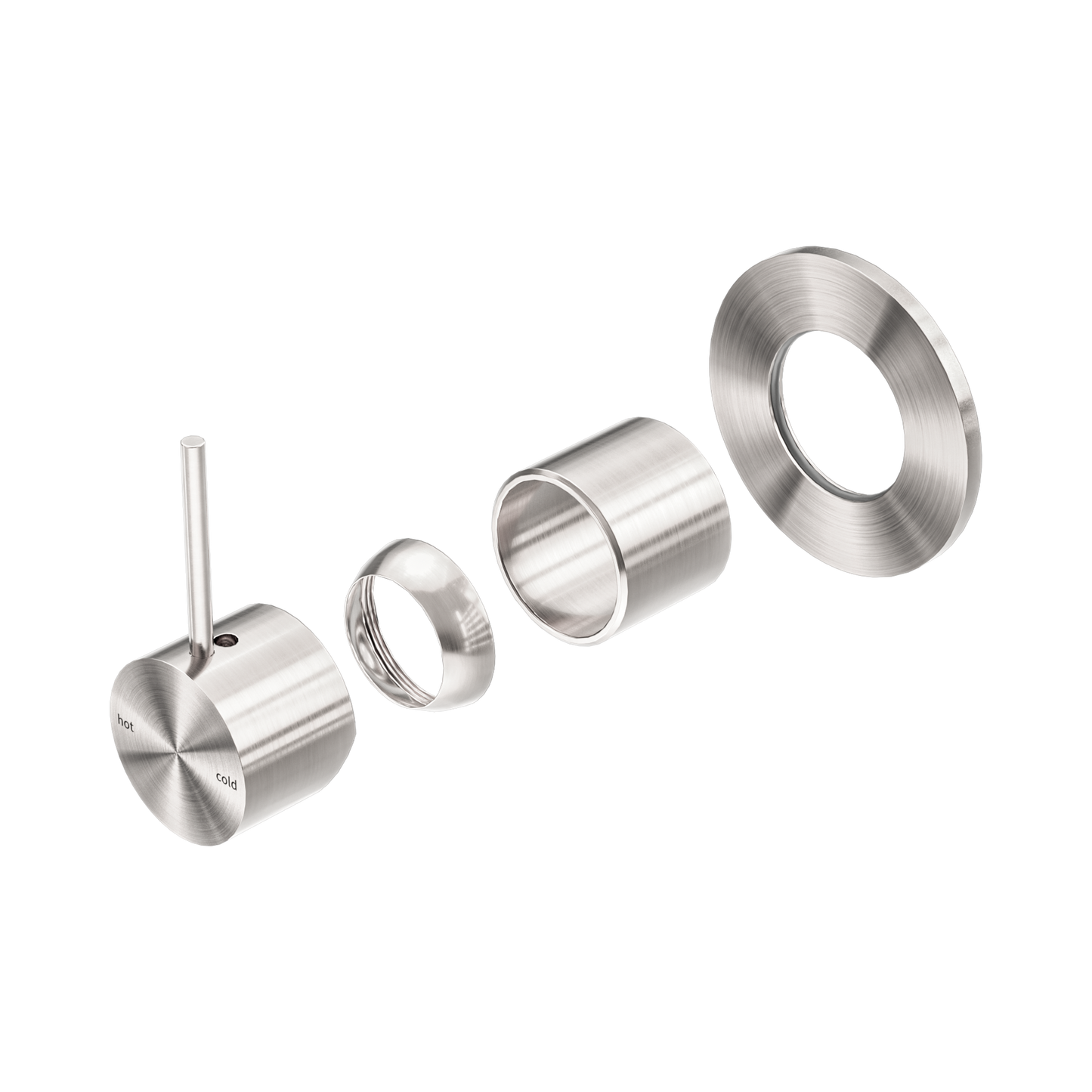 Mecca Shower Mixer Handle Up 80mm Plate Trim Kits Only Brushed Nickel