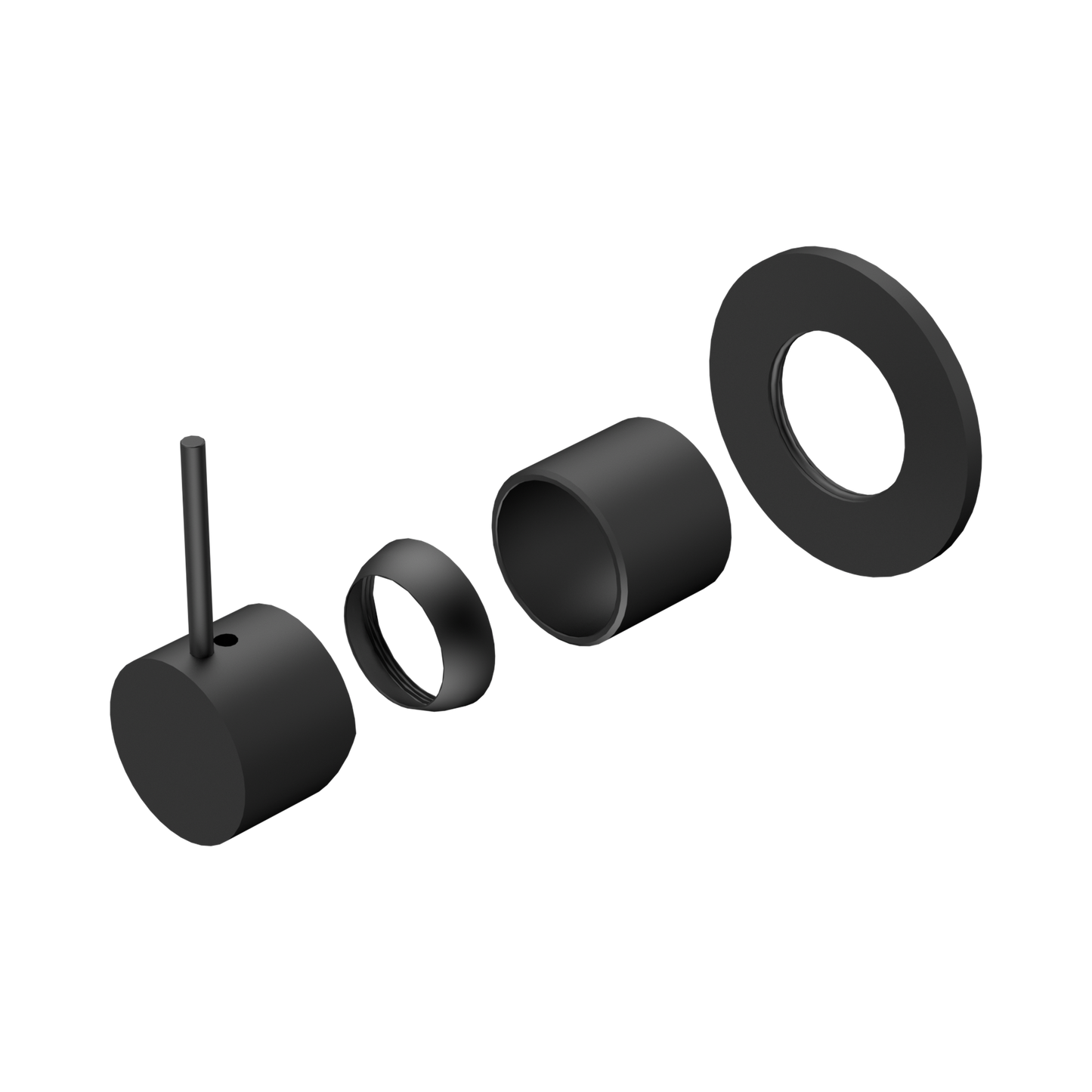Mecca Shower Mixer Handle Up 80mm Plate Trim Kits Only Matte Black
