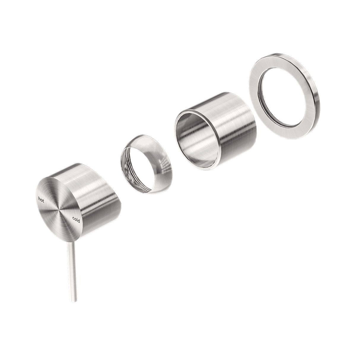 Mecca Shower Mixer 60mm Plate Trim Kits Only Brushed Nickel