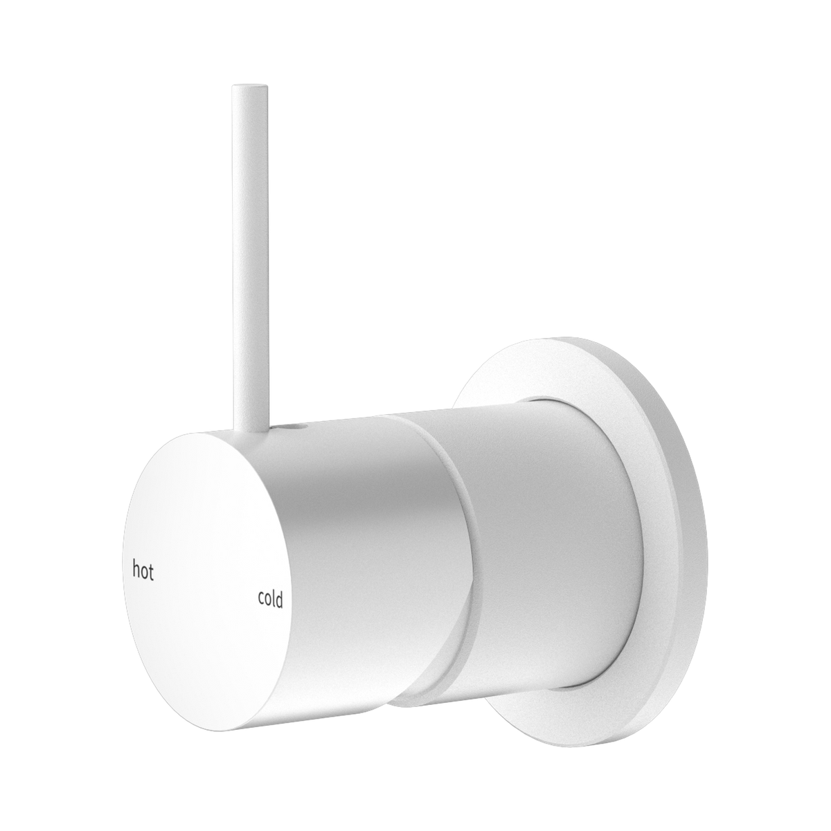Mecca Shower Mixer 60mm Handle Up Plate Matte White