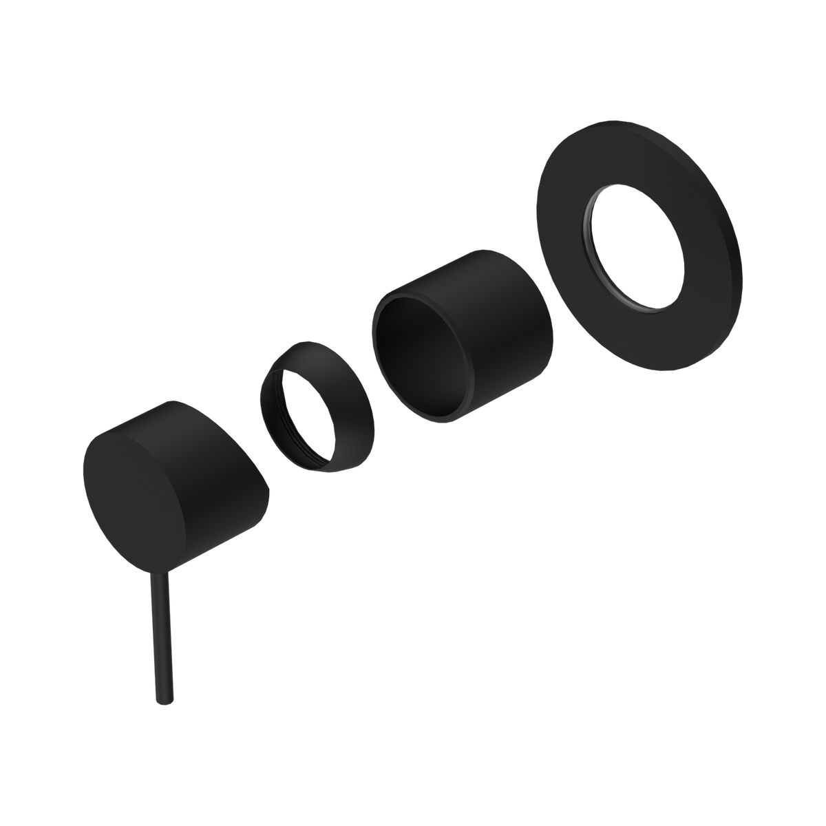 Mecca Shower Mixer 80mm Plate Trim Kits Only Matte Black