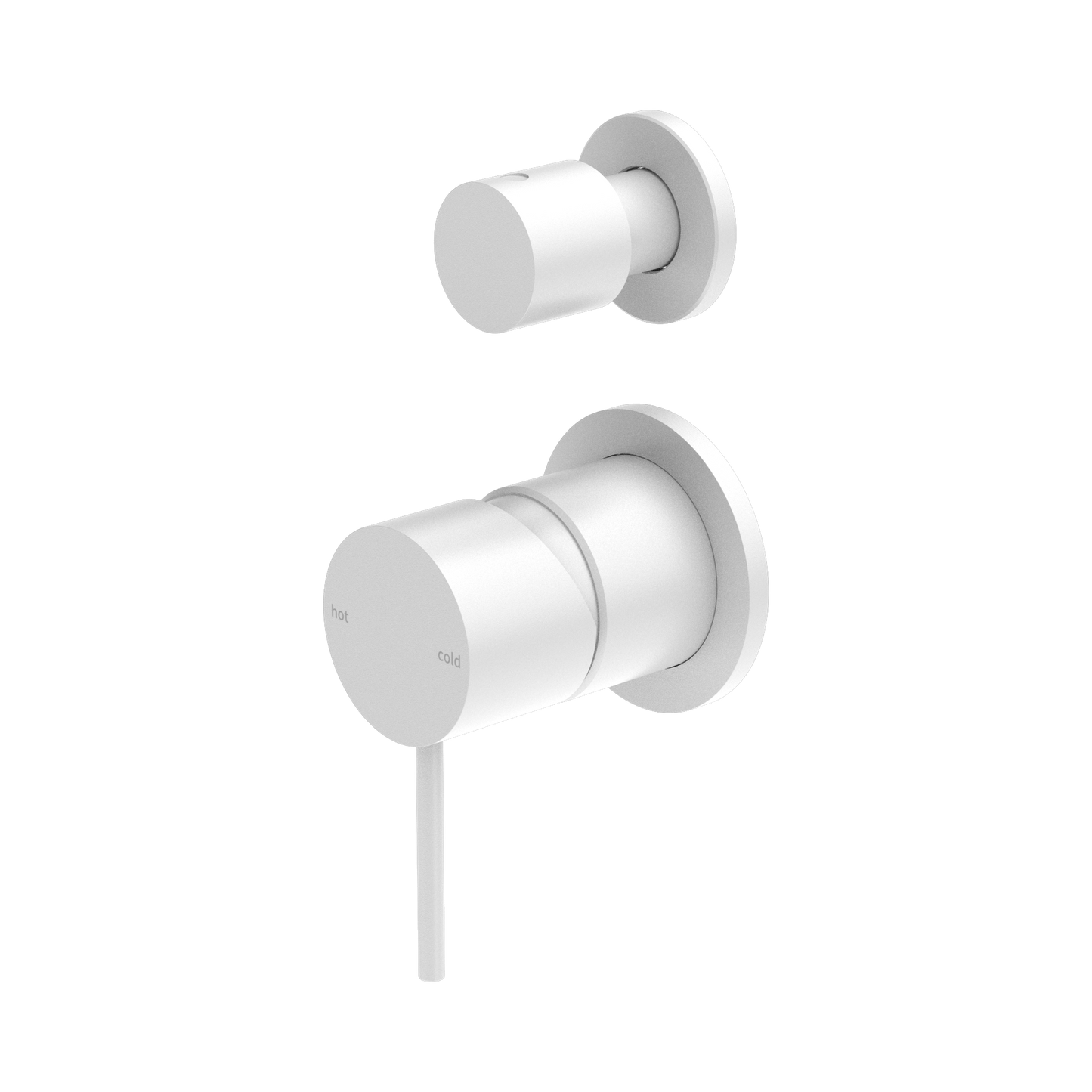 Mecca Shower Mixer With Diverter Separate Back Plate Matte White
