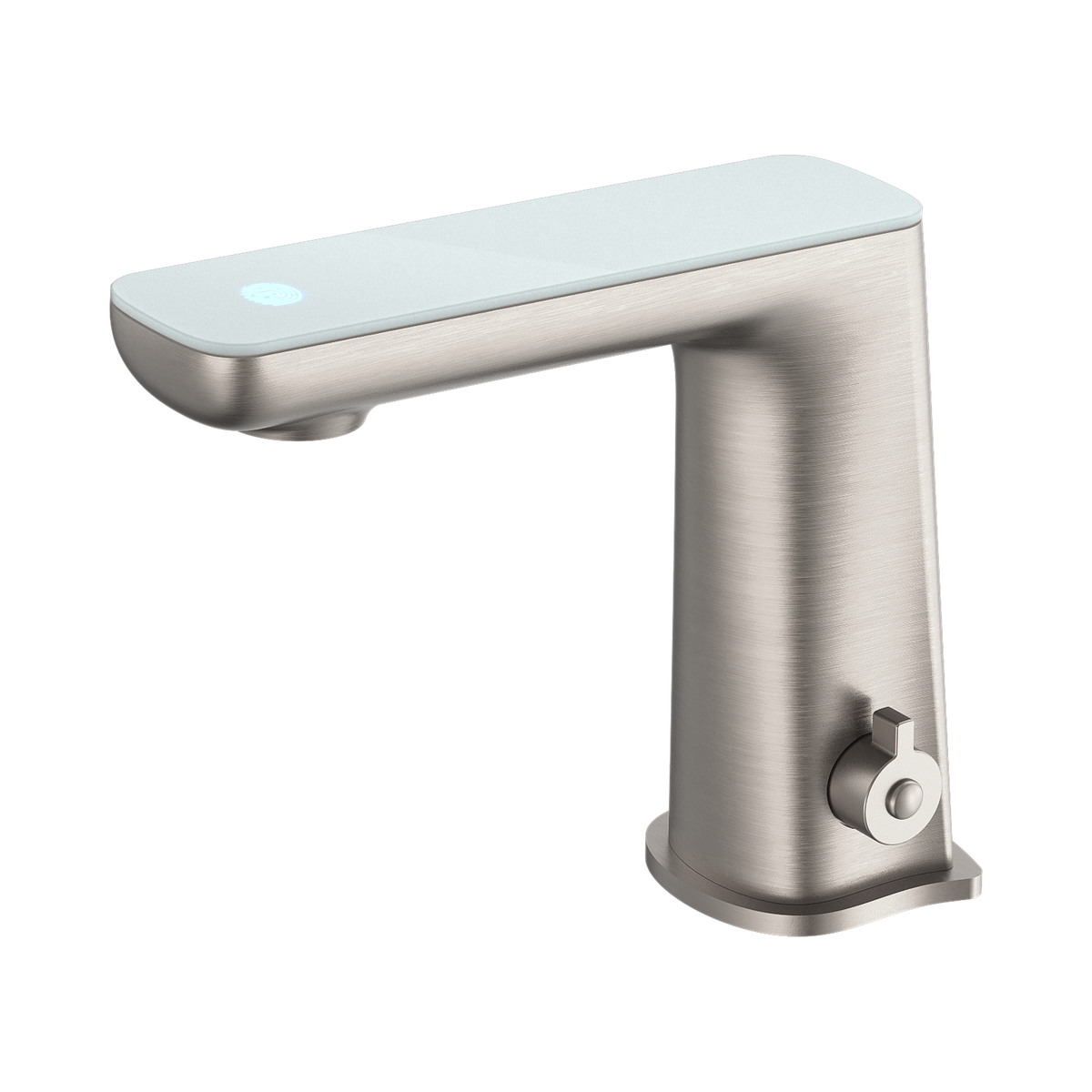Claudia Sensor Mixer With White Top Display Brushed Nickel