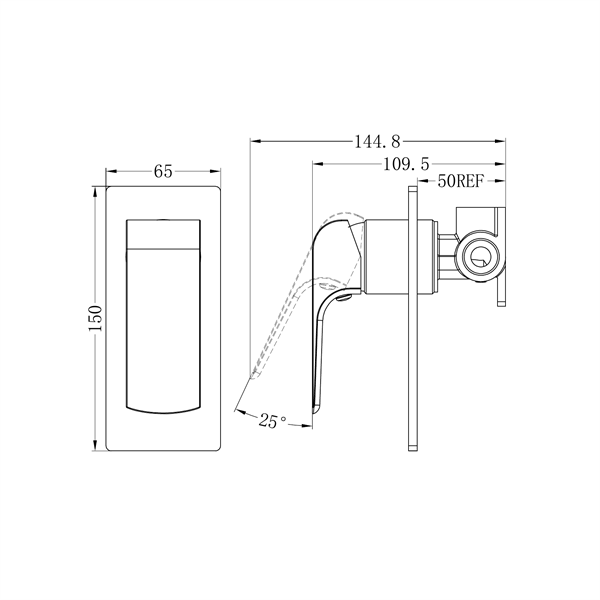 Fresh Shower / Bath Mixer Gun Metal