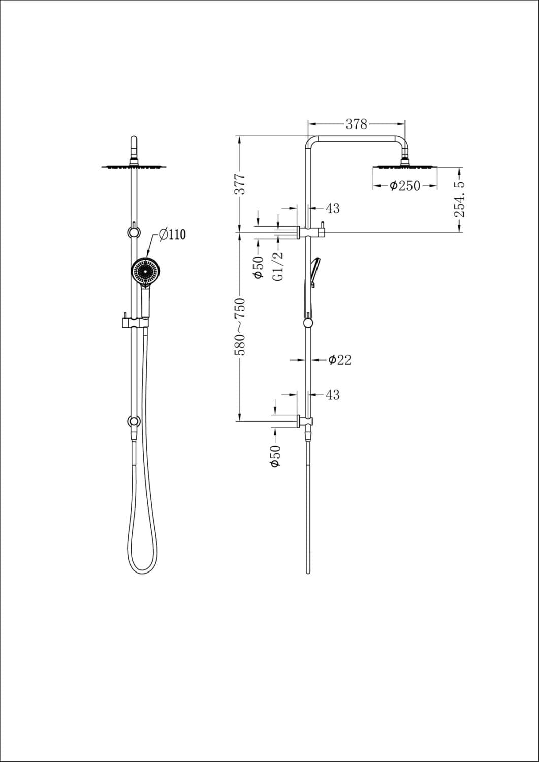 Round Project Twin Shower - Reno Spares