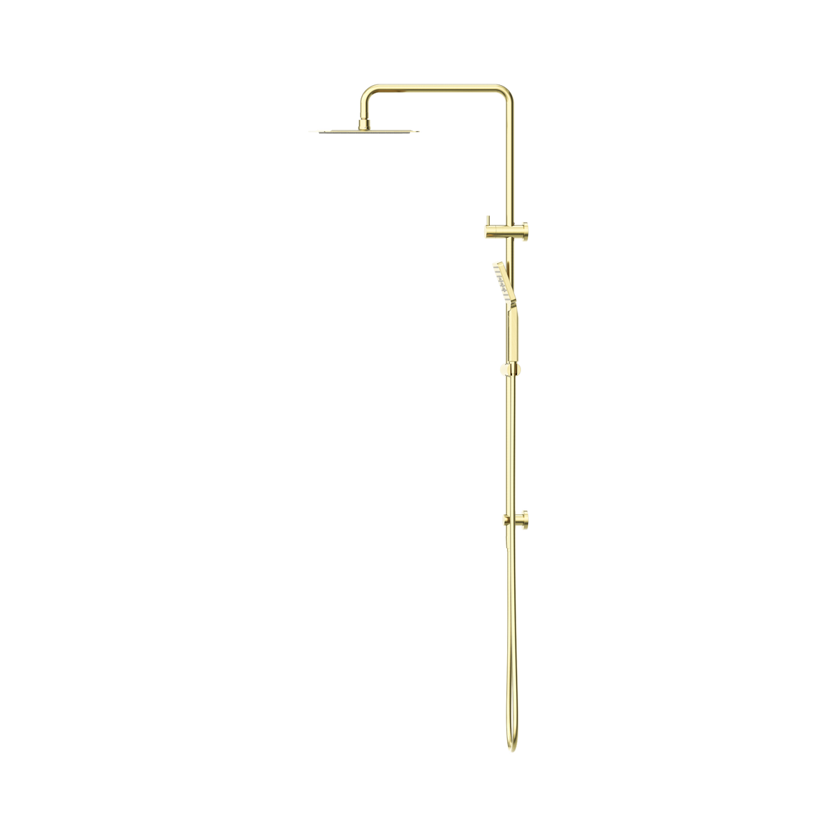 Square Project Twin Shower Brushed Gold