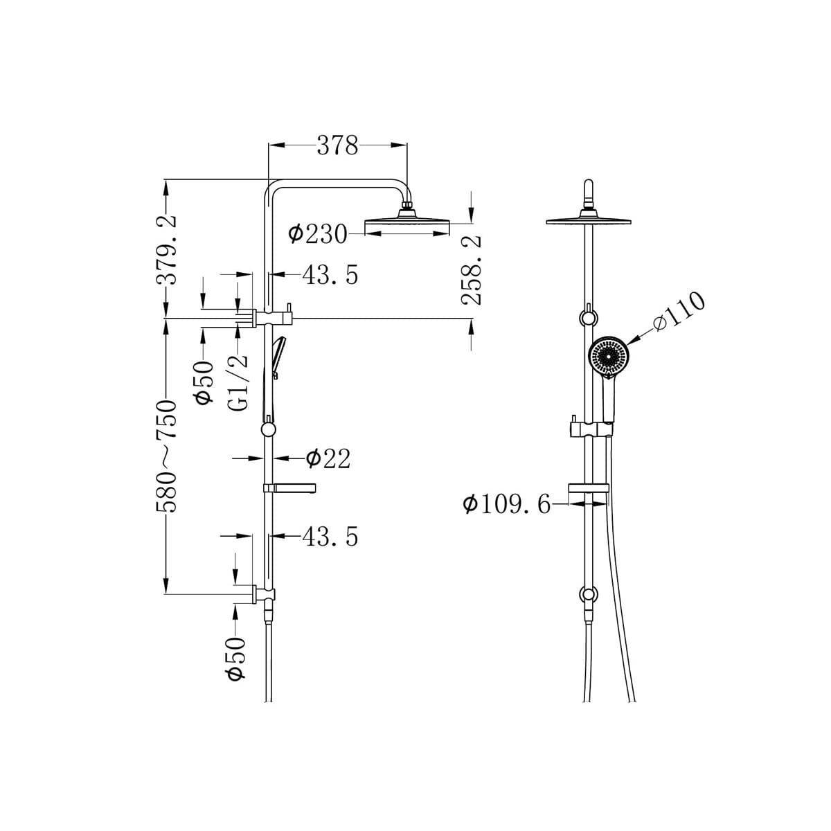 Builder Project Twin Shower Set - Reno Spares
