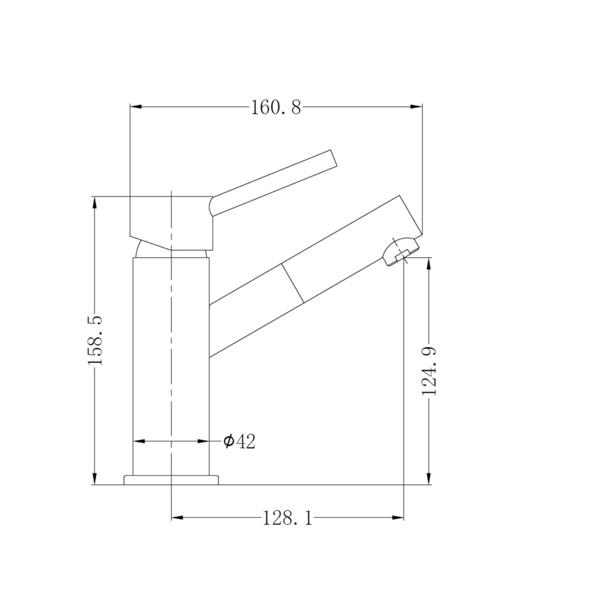 Dolce Basin Mixer Angel Spout - Reno Spares