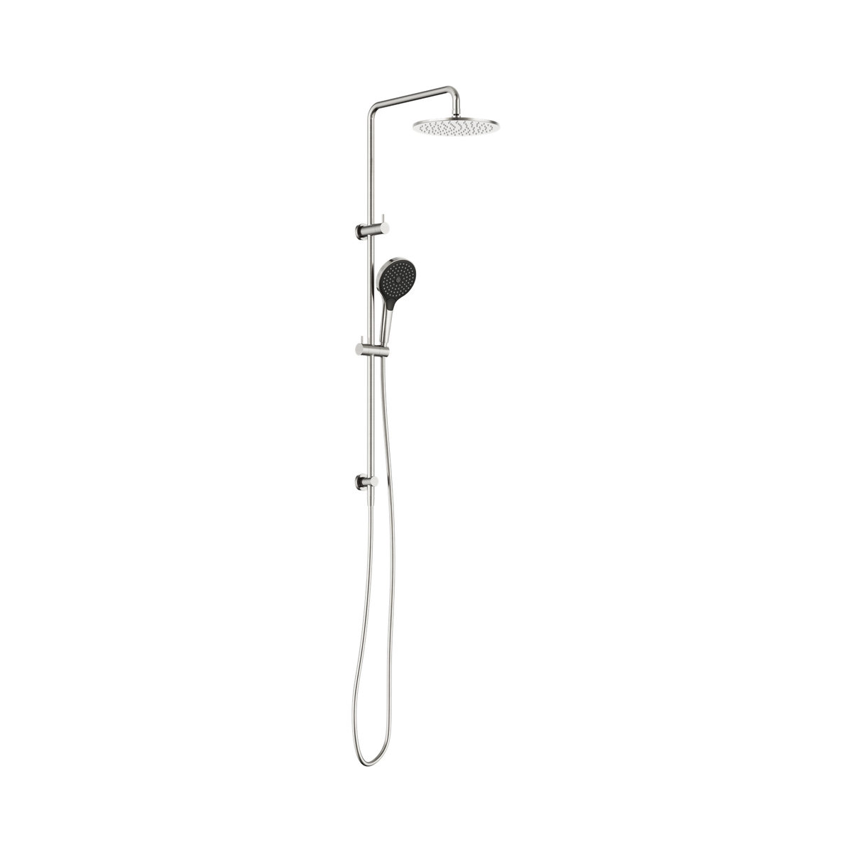 Round Twin Shower With Air Shower II Brushed Nickel