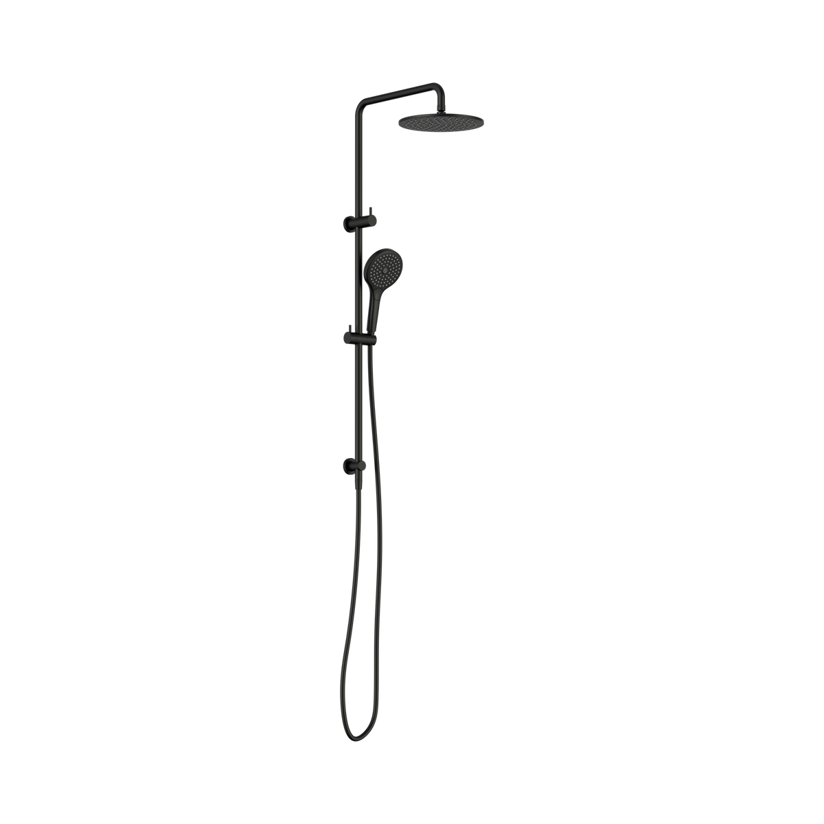 Round Twin Shower With Air Shower II Matte Black