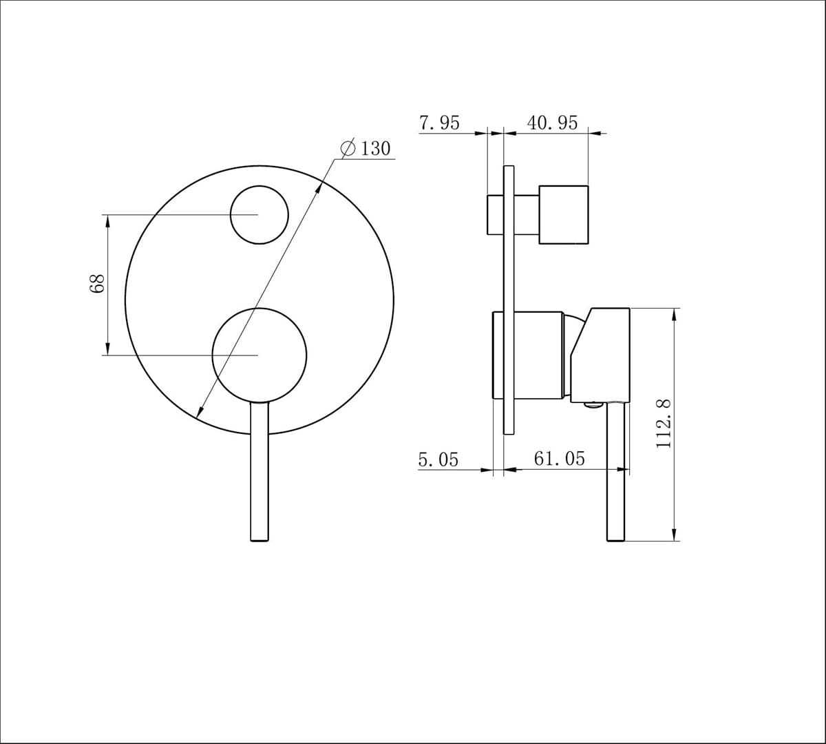 Dolce Shower Mixer With Divertor Trim Kits Only - Reno Spares