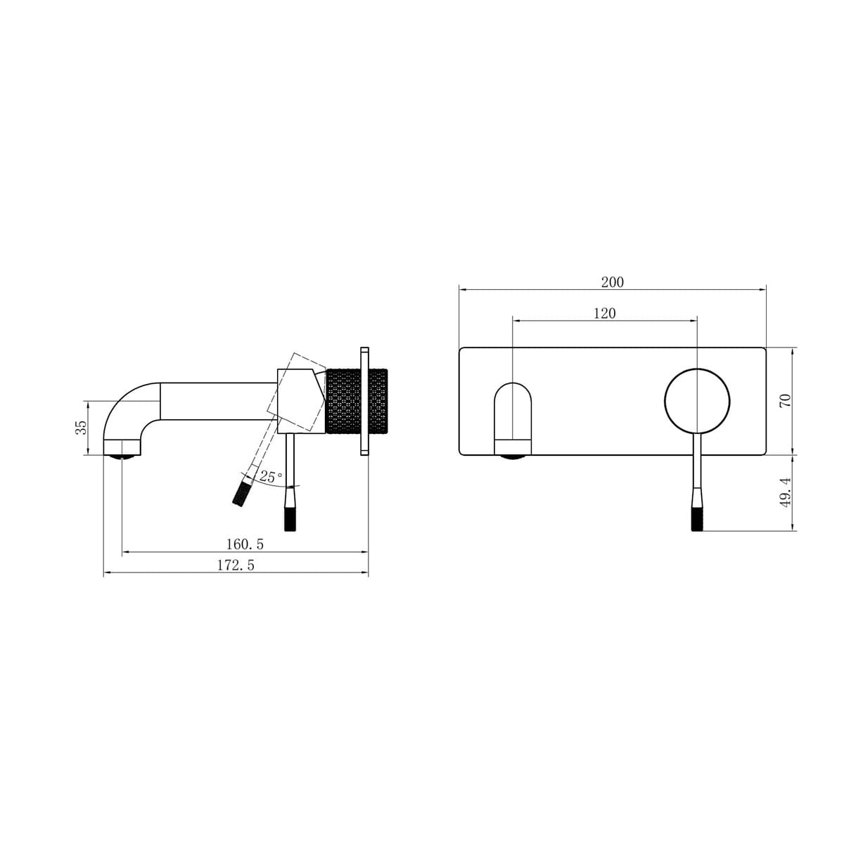 Opal Wall Basin/Bath Mixer 160MM - Reno Spares