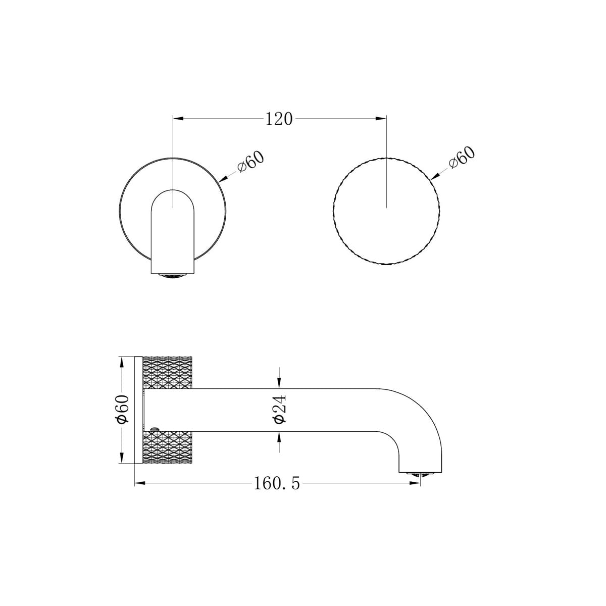 Opal Progressive Wall Basin/Bath Set 160MM Trim Kits Only - Reno Spares