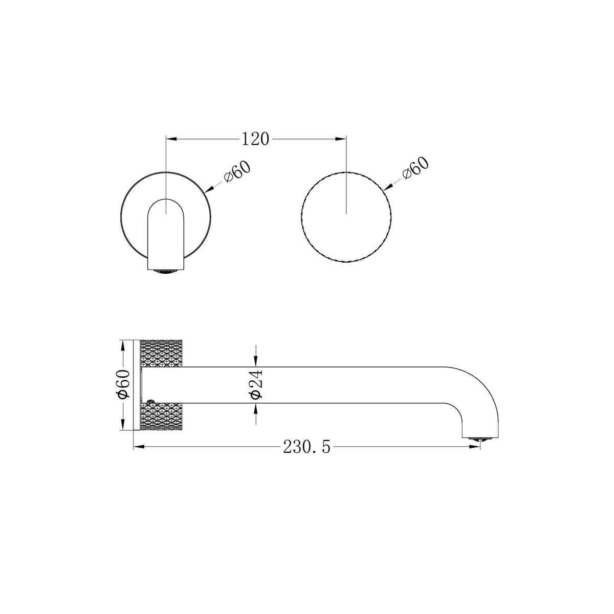 Opal Progressive Wall Basin/Bath Set 230MM Trim Kits Only - Reno Spares