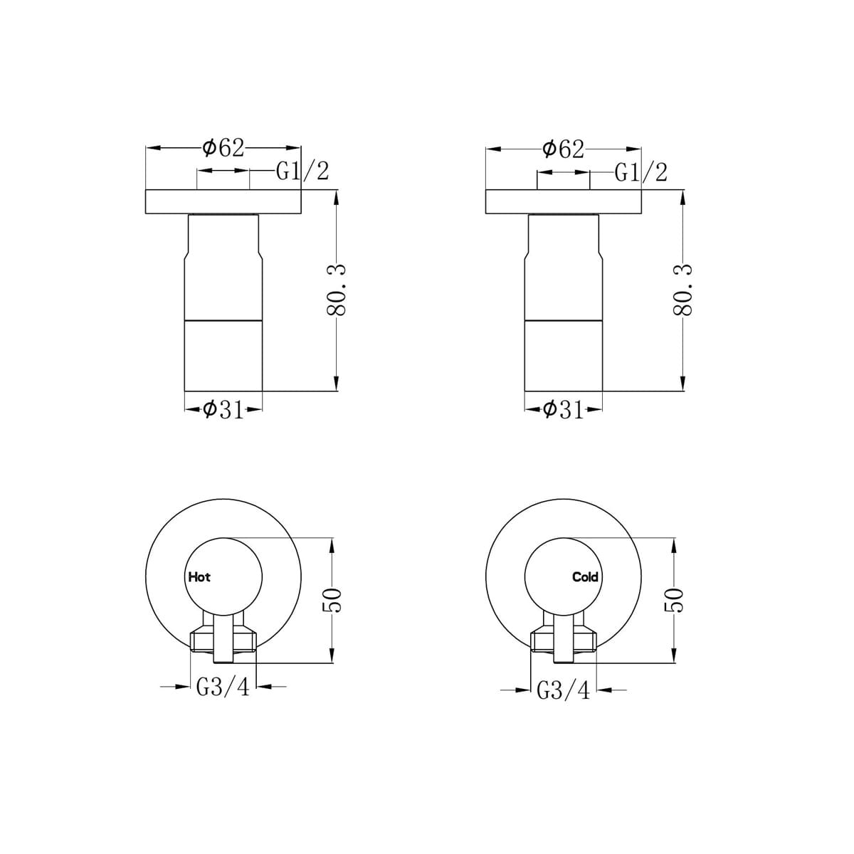 Washing Machine Tap Set - Reno Spares