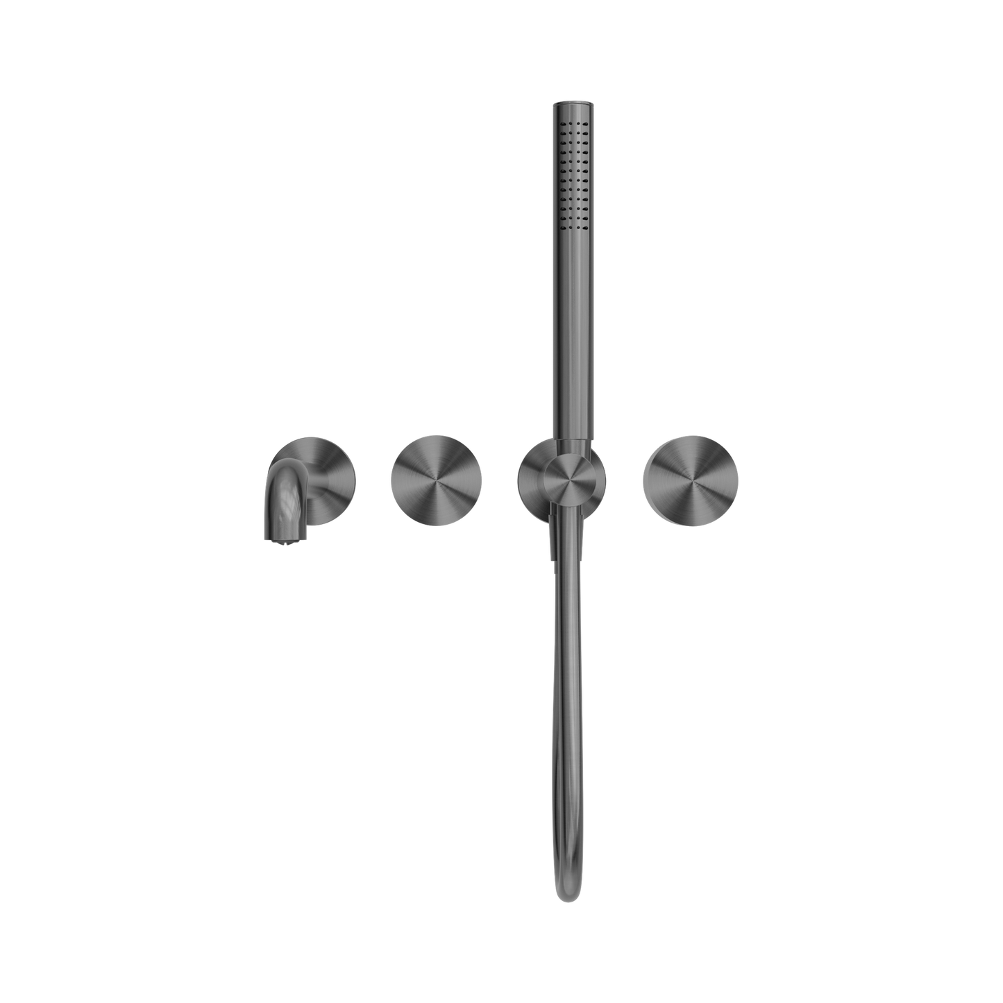 Kara Progressive Shower System Separate Plate With Spout 250mm Gun Metal
