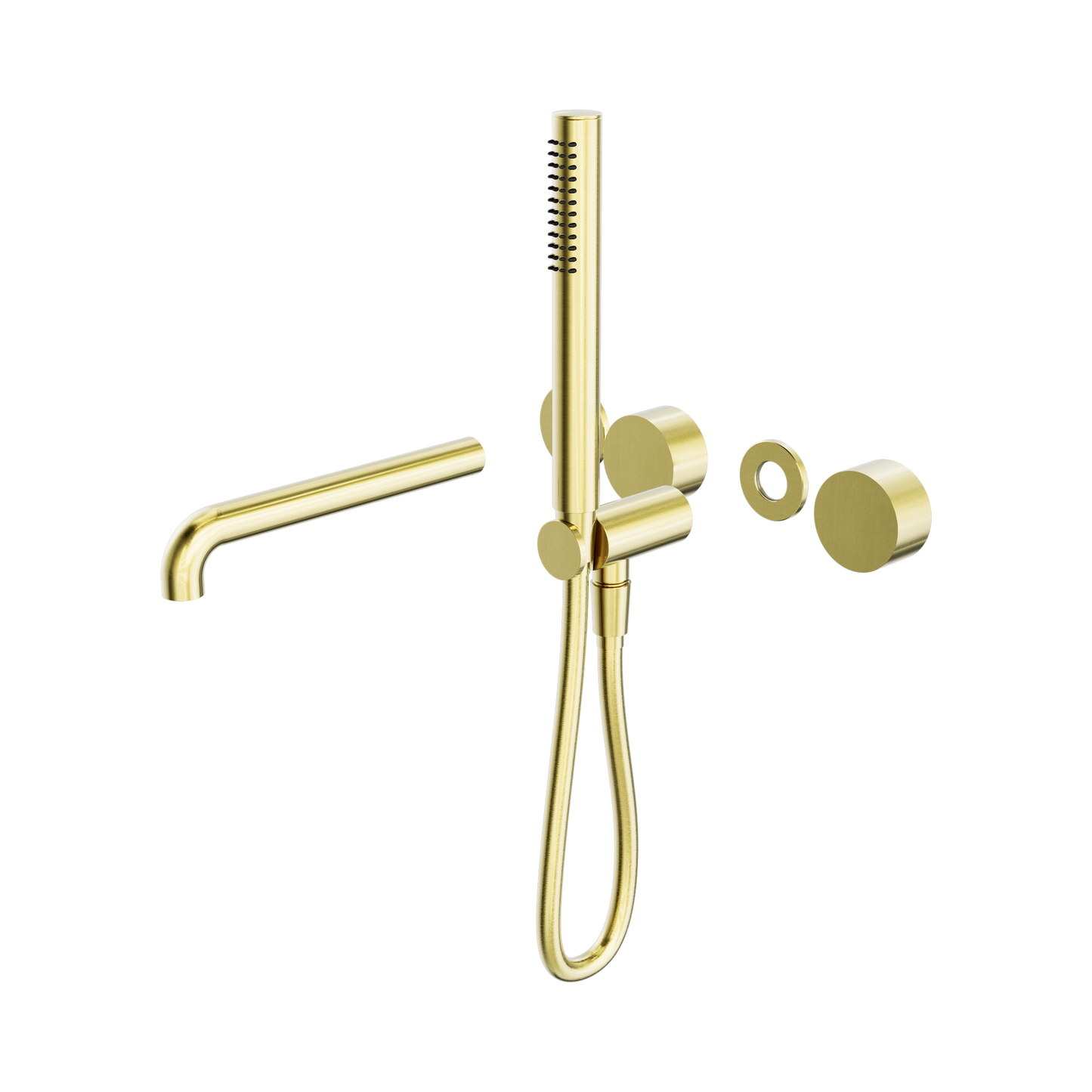Kara Progressive Shower System Separate Plate With Spout 250mm Trim Kits Only Brushed Gold