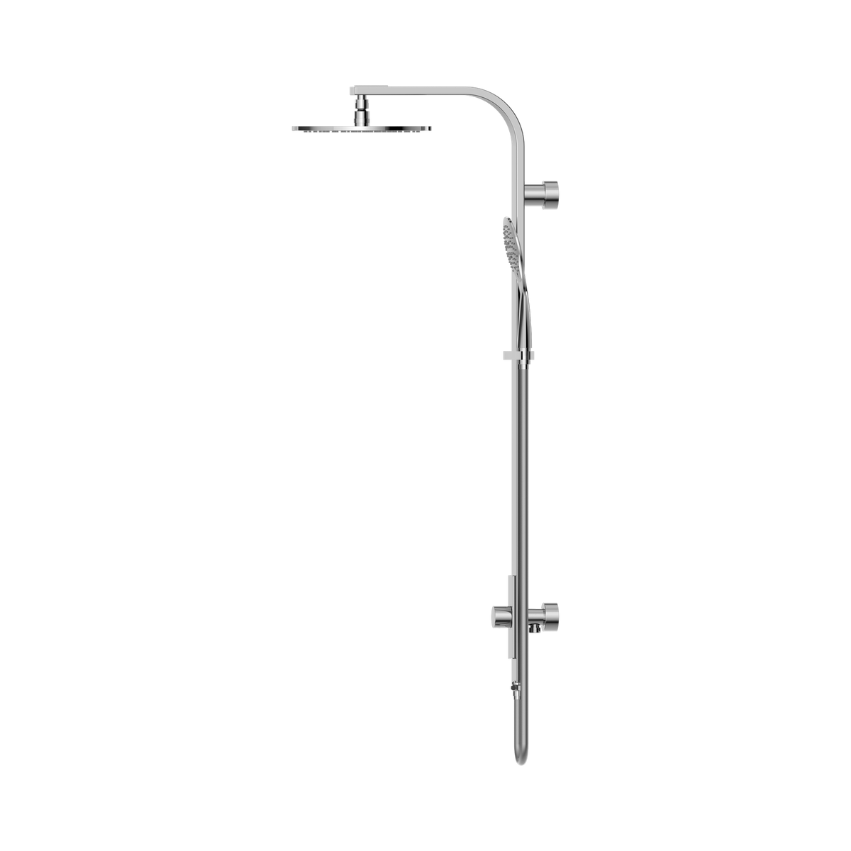 Astra Rain Round Twin Shower Single Hose Chrome