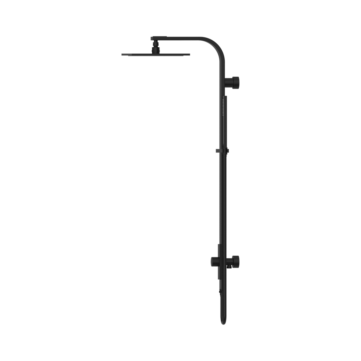 Astra Rain Square Twin Shower Single Hose Matte Black