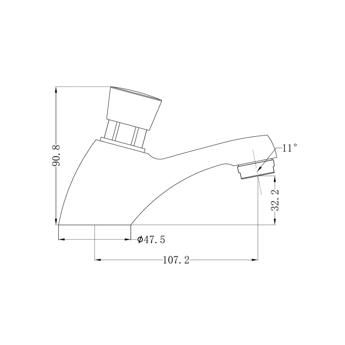 Classic Push Tap - Reno Spares