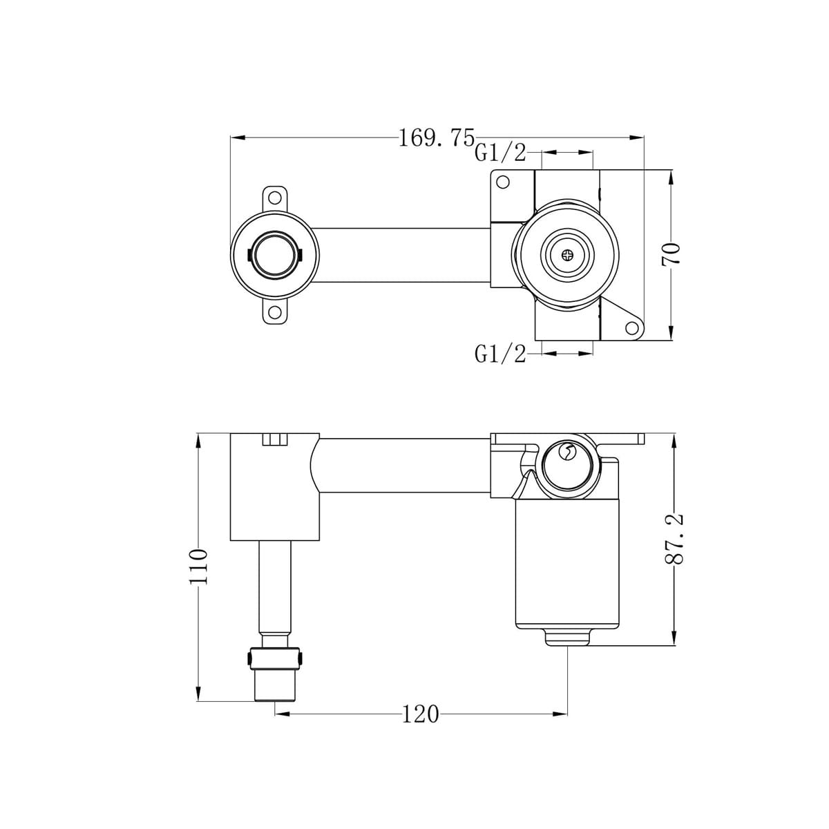 Kara/Opal Progressive Progressive Wall Basin Set Body Only - Reno Spares