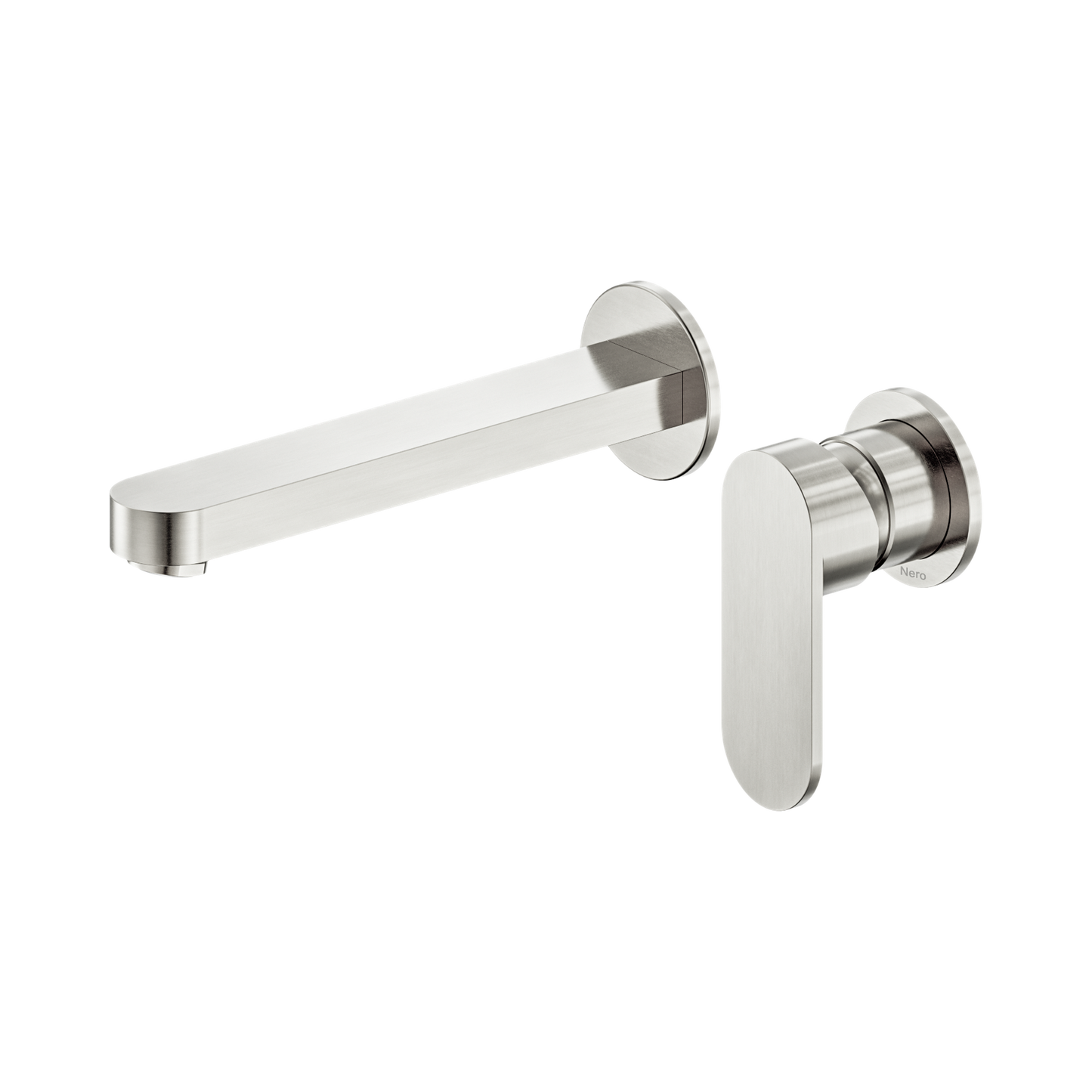 Ecco Wall Basin/Bath Mixer Separate Back Plate 60mm Brushed Nickel