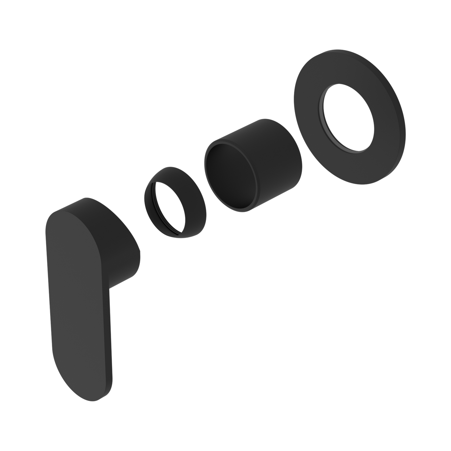 Ecco Shower Mixer 80mm Round Plate Trim Kits Only Matte Black