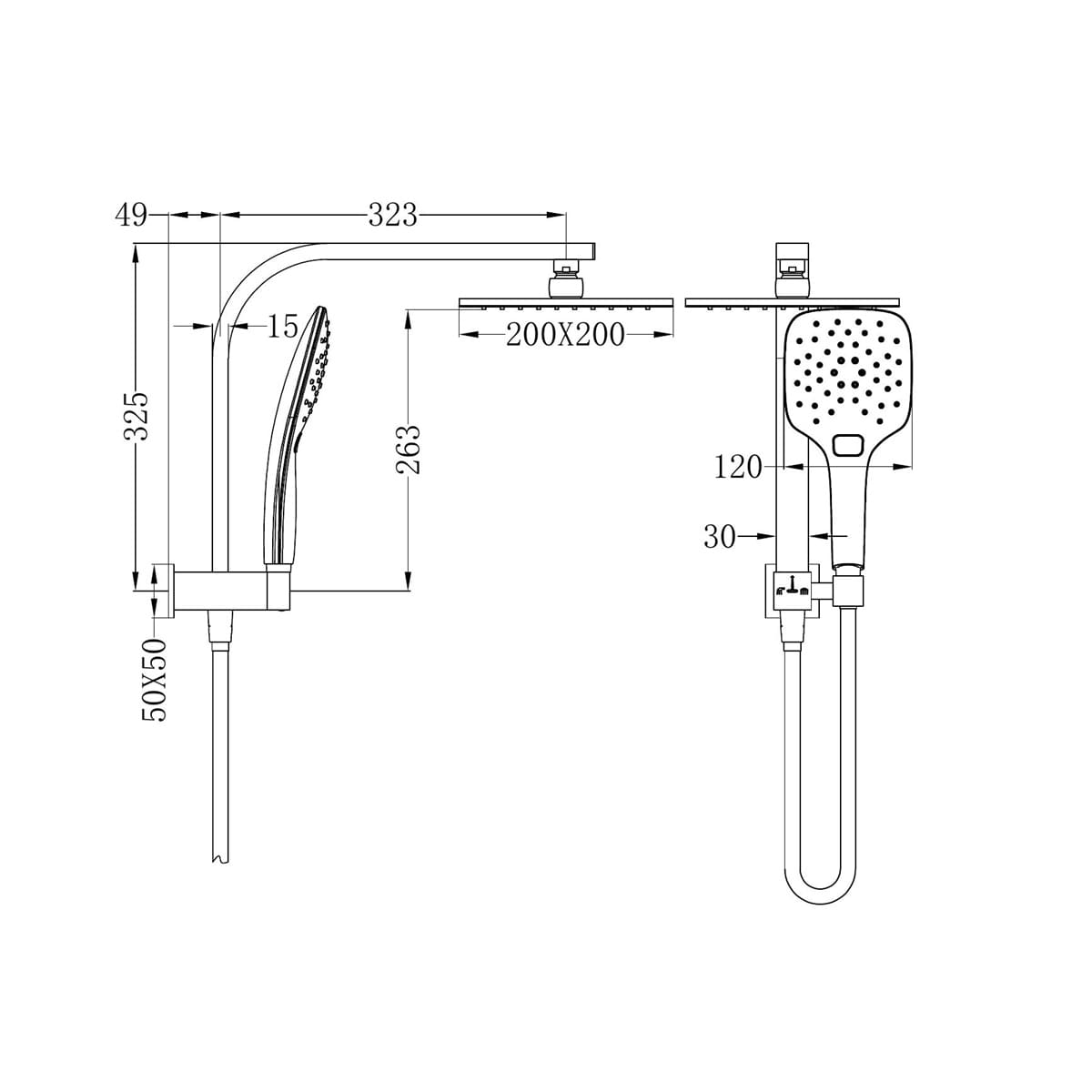 Celia 2 In 1 Twin Shower - Reno Spares