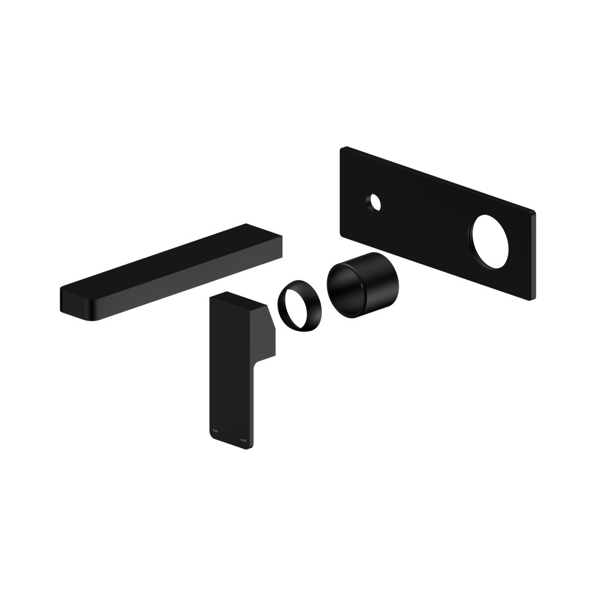 Celia Wall Basin/Bath Mixer Trim Kits Only Matte Black