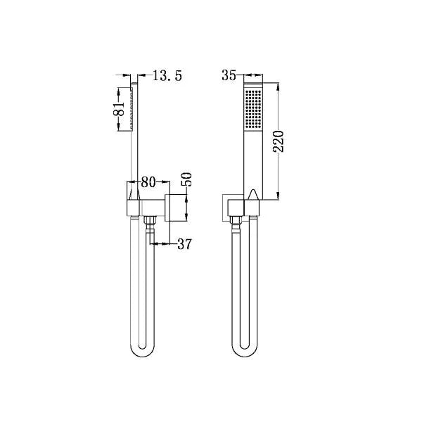 Nero Vibe Square Slim Shower Bracket