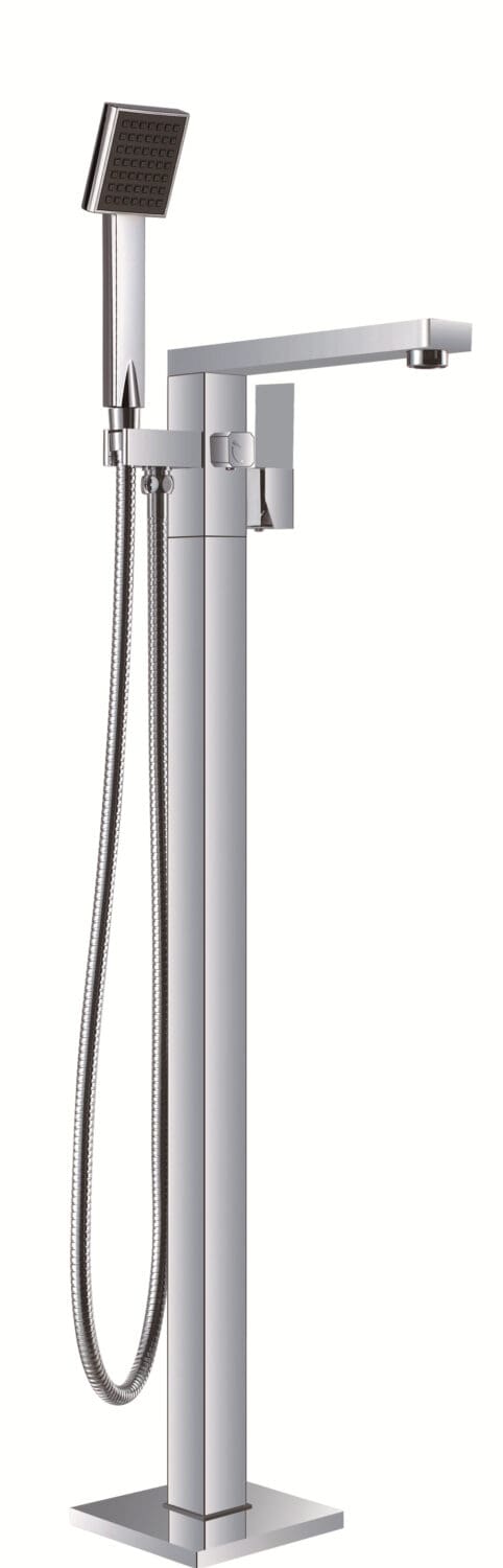Square Freestanding Bath Mixer With Hand Shower - Reno Spares