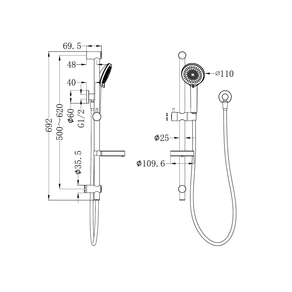Builder Budget Shower Rail - Reno Spares
