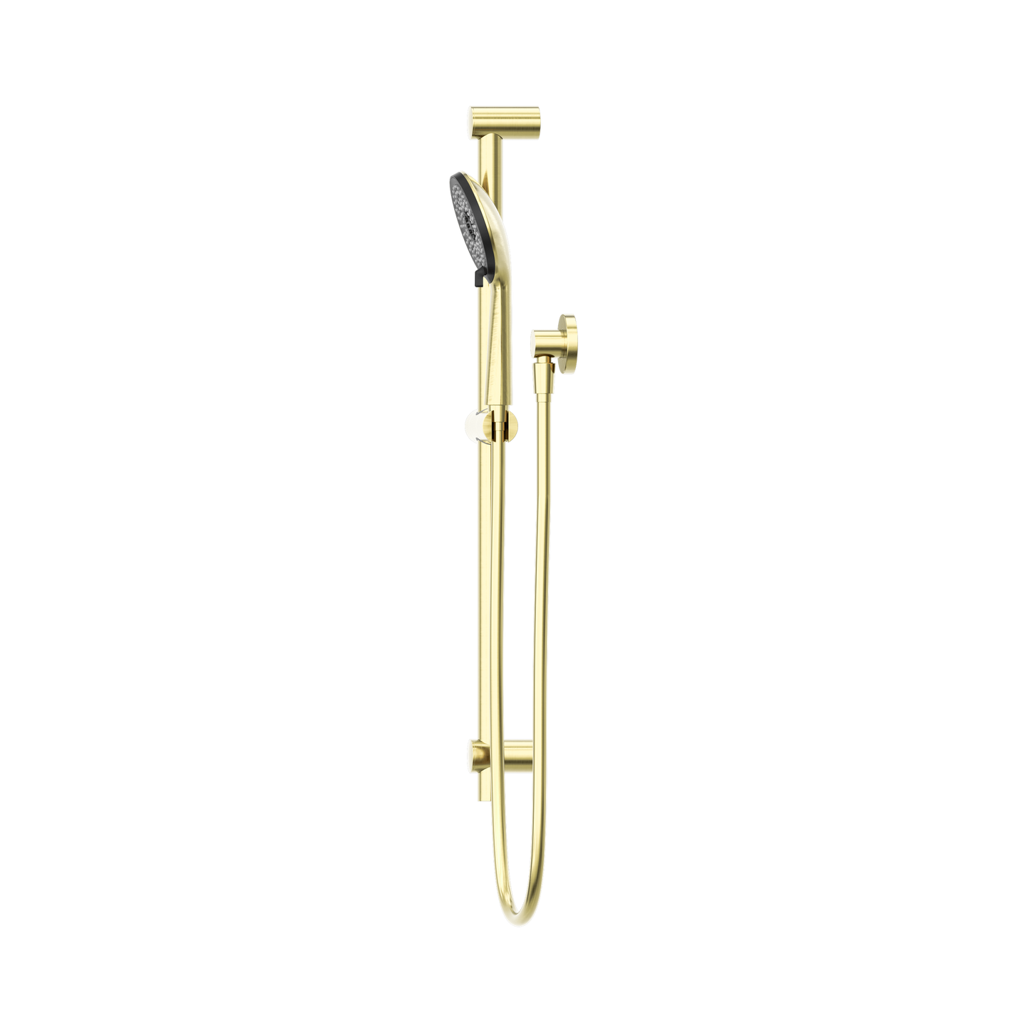 Round Metal Project Rail Shower Brushed Gold