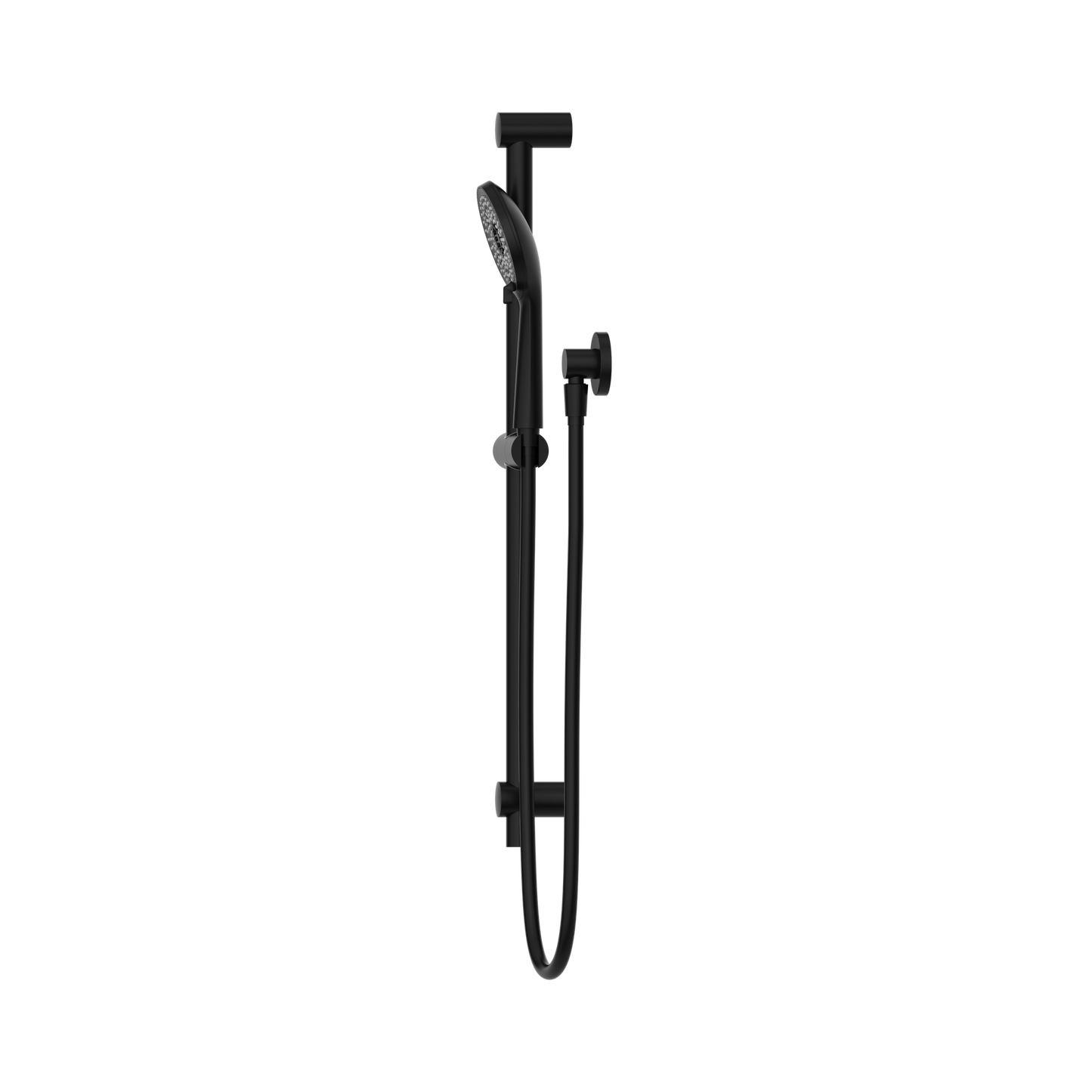 Round Metal Project Rail Shower Matte Black