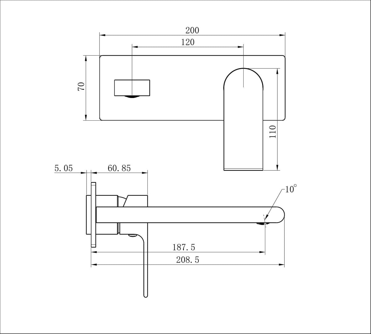 Bianca Wall Basin/Bath Mixer 187MM Trim Kits Only - Reno Spares