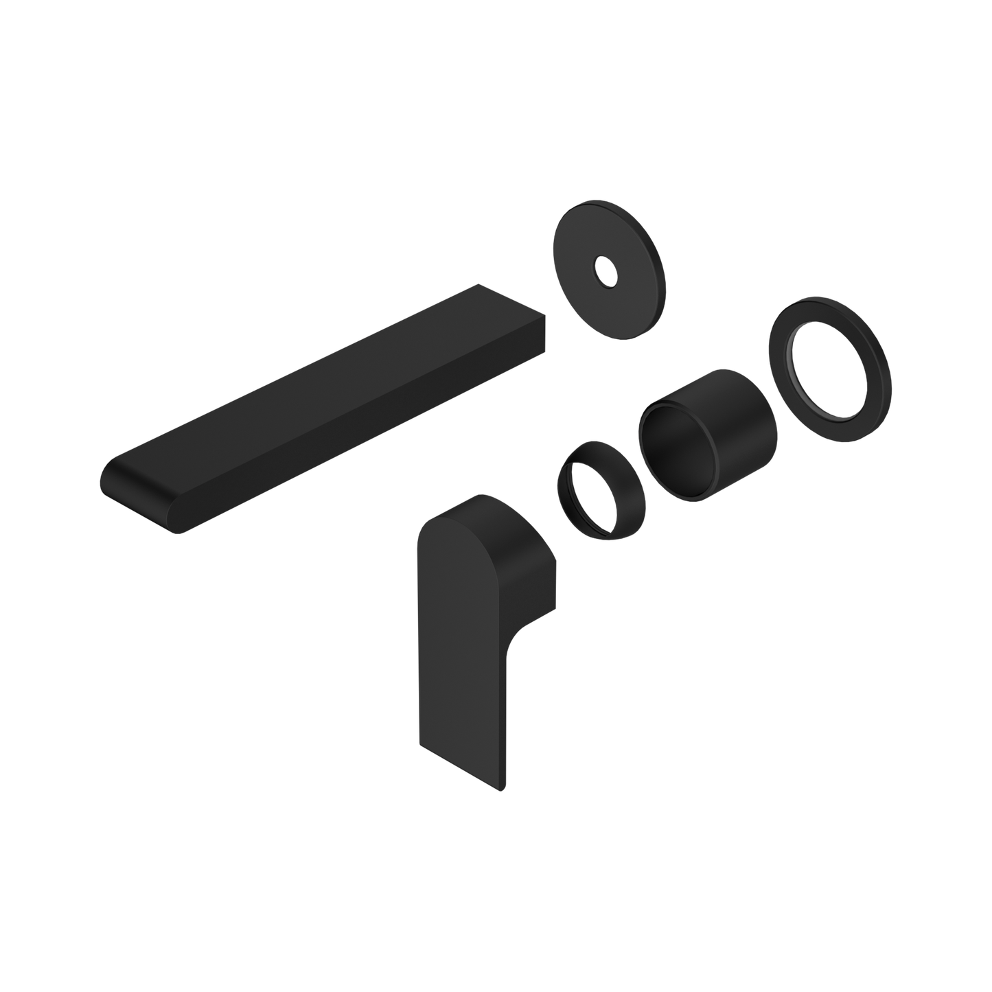 Bianca Wall Basin/Bath Mixer Separate Back Plate 187mm Trim Kits Only Matte Black