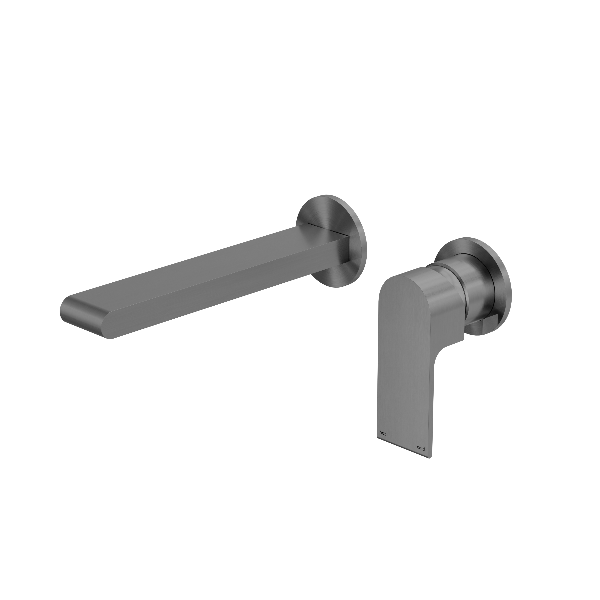 Nero Bianca Wall Basin/Bath Mixer Separate Back Plate 230mm Gun Metal NR321510FGM