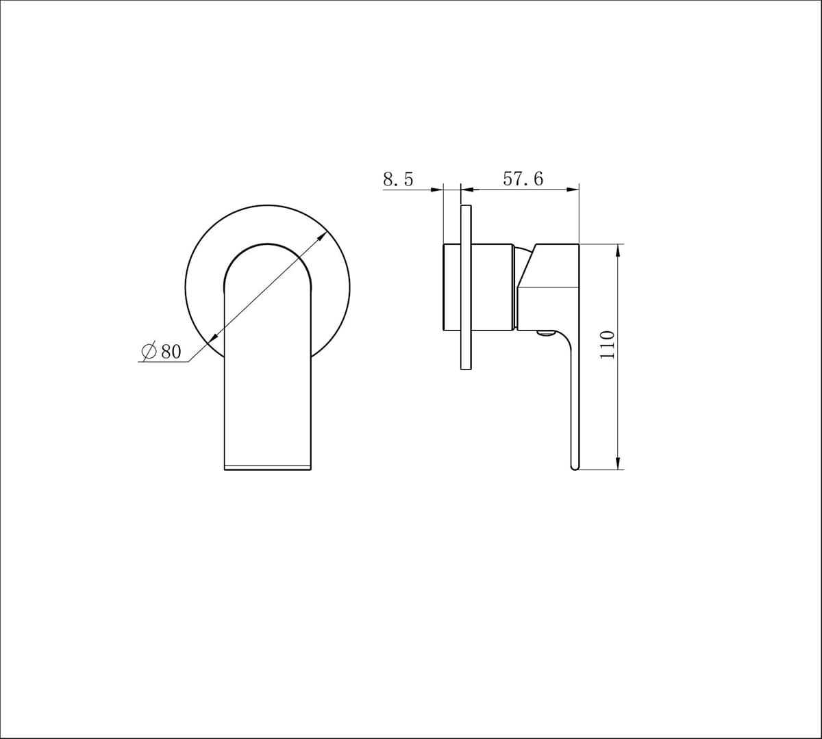 Bianca Shower Mixer 80MM Plate Trim Kits Only - Reno Spares