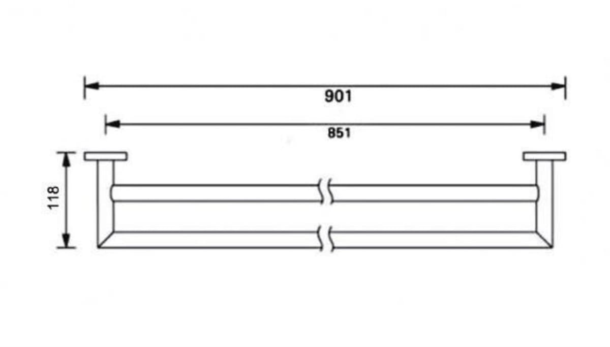 Dolce Double Towel Rail 900MM - Reno Spares