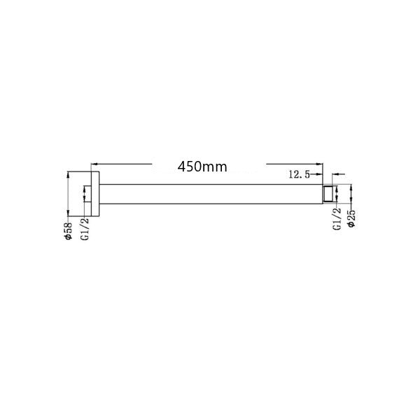 Nero 450mm Ceiling Arm