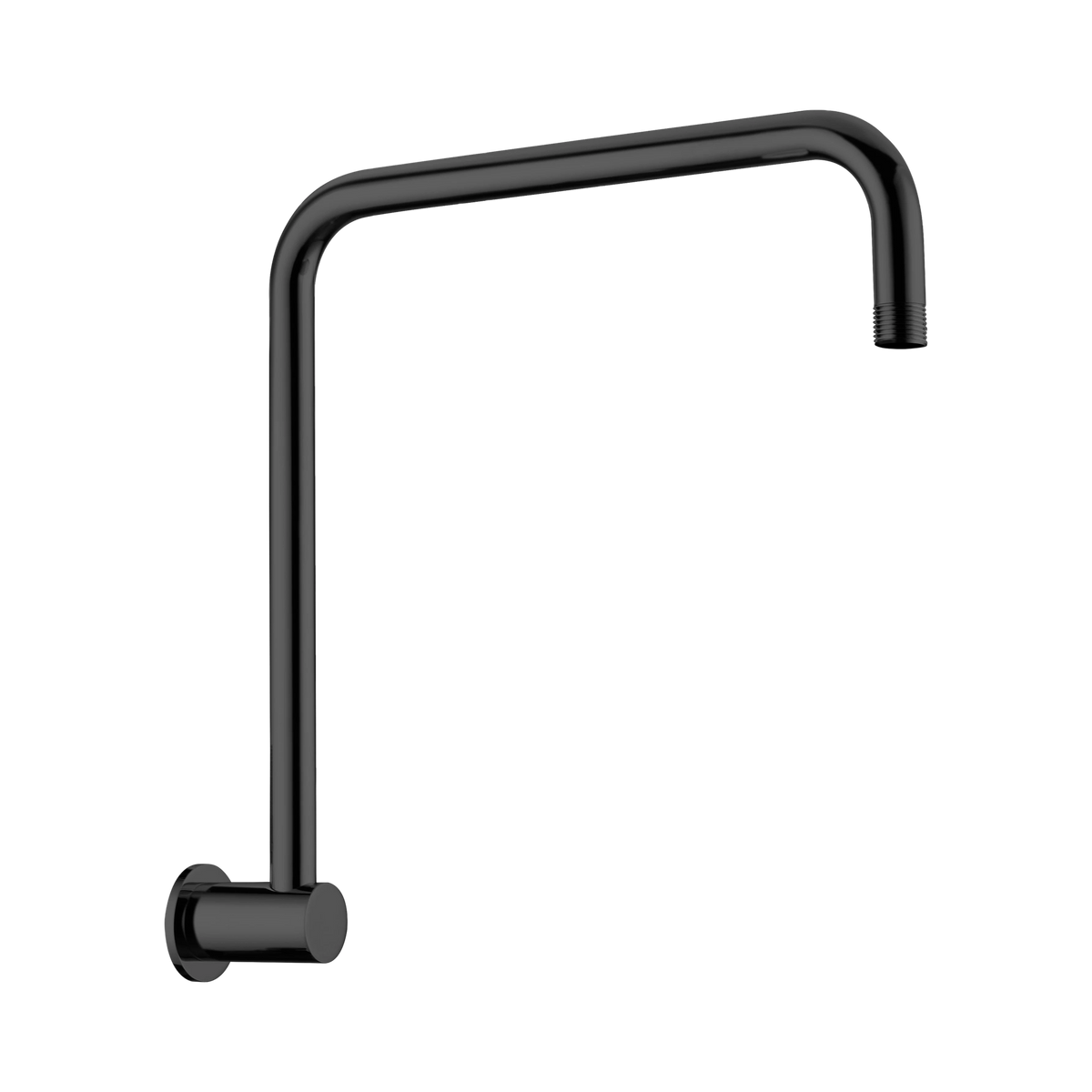 Round Swivel Shower Arm Matte Black