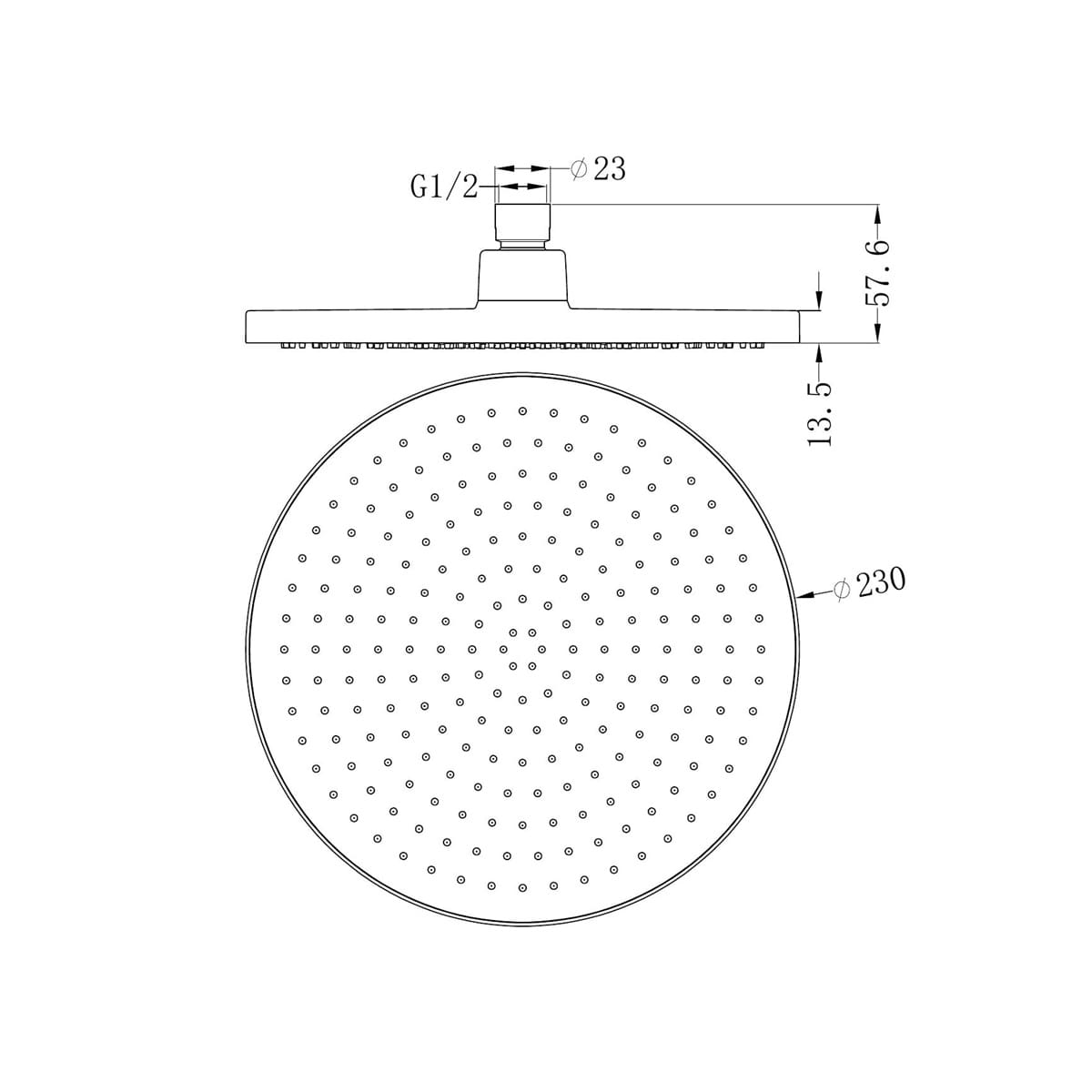 230MM Air Shower Head - Reno Spares