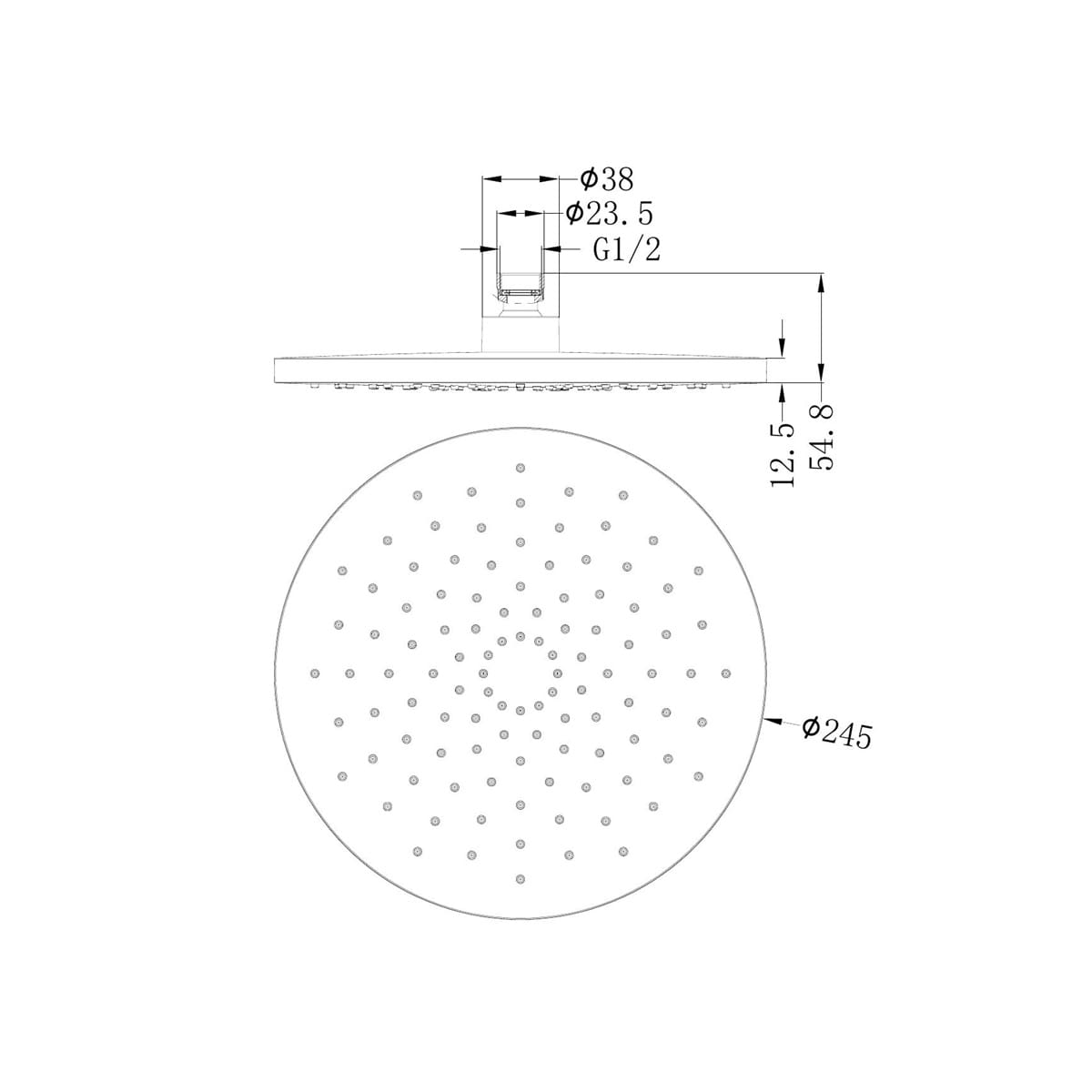 250MM Abs Round Shower Head - Reno Spares